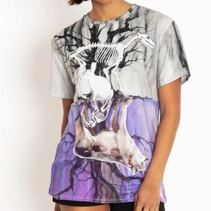 Blackmilk AS ABOVE SO BELOW BFT Size Medium M NWT Lora Zombie Art Wolf Skeleton